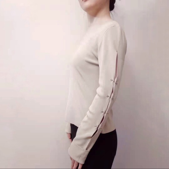 💕KAREN MILLEN Beige Knit Top🎁Amazing condition💕 - Picture 6 of 8